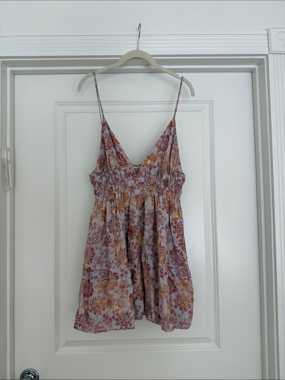 Urban Outfitters | Dresses | Urban Outfitters Mauve Floral Smocked Mini Dress